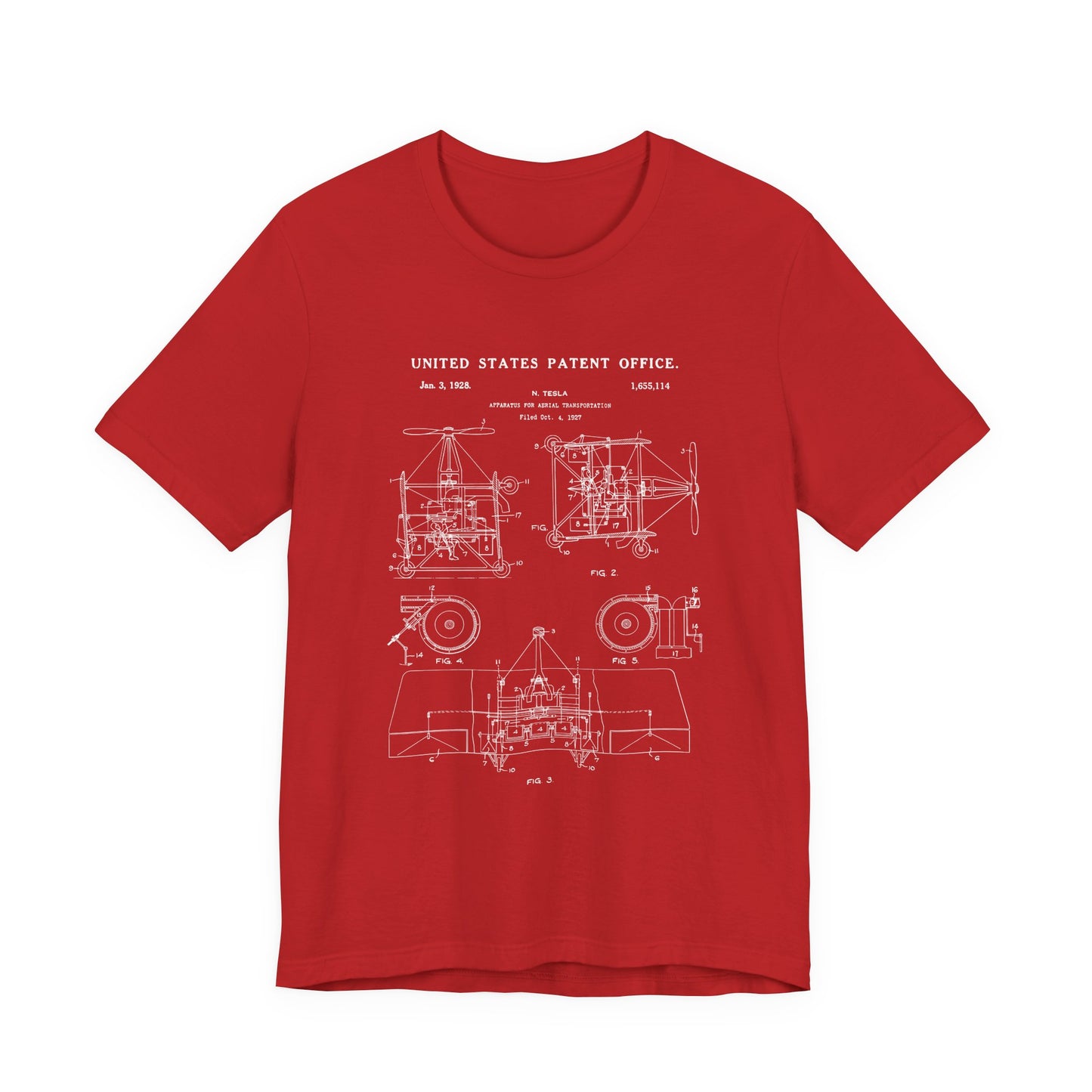 Nikola tesla Patent Aerial Transportation T-Shirt