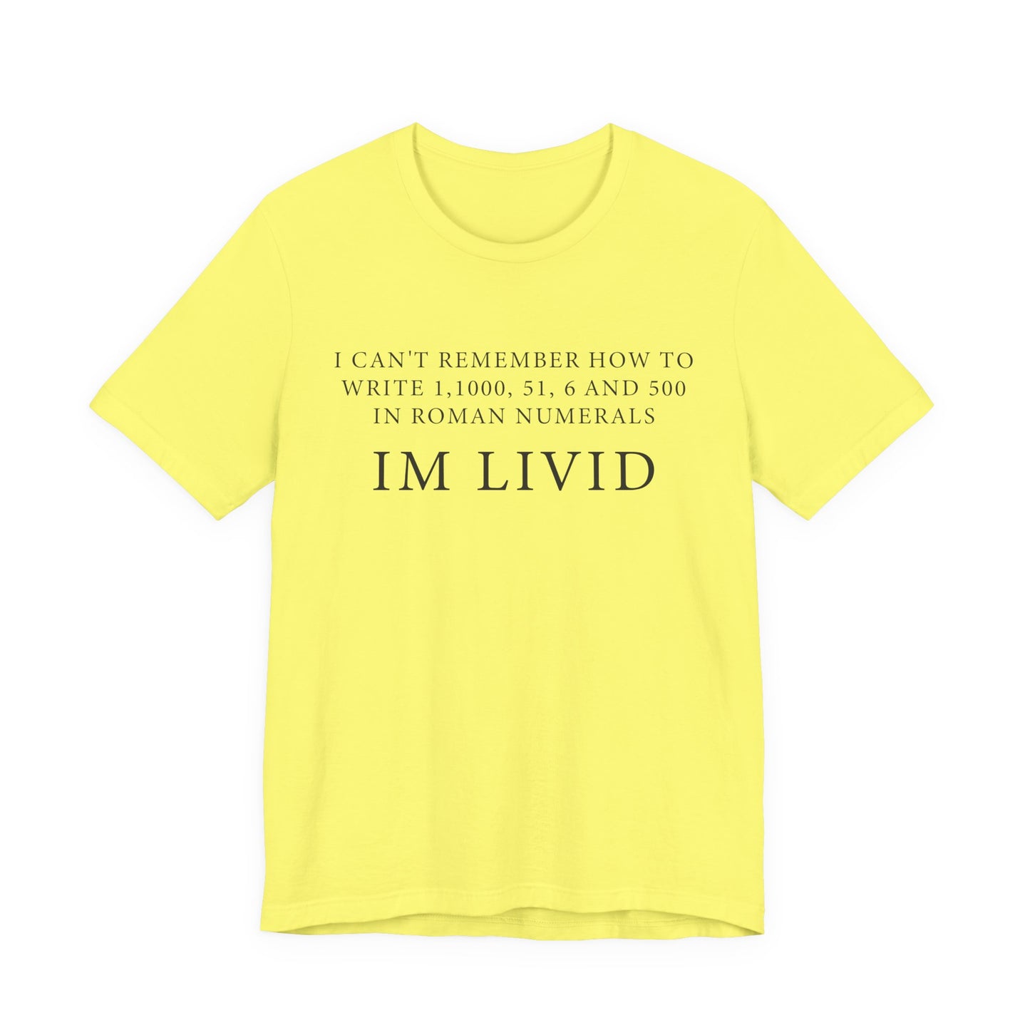 Roman Numerals I’m Livid T-Shirt