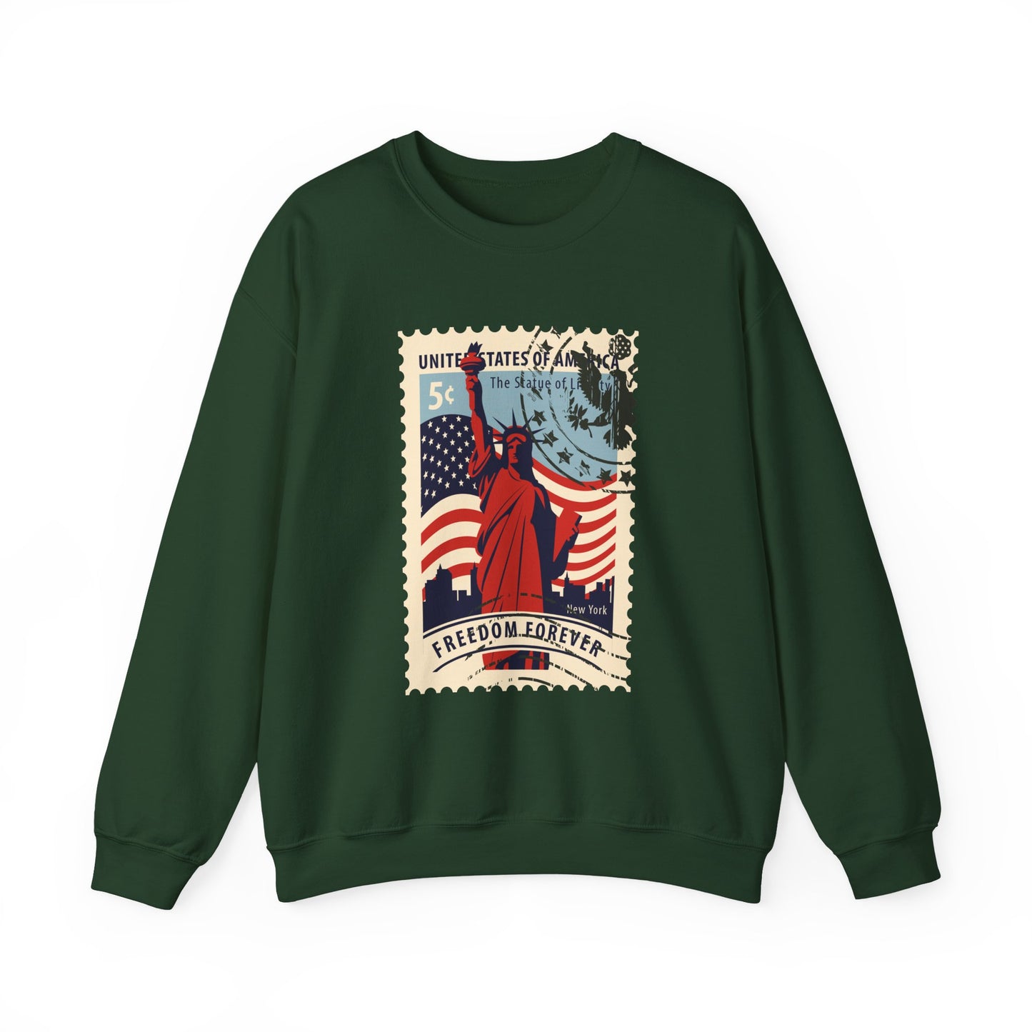 Statue Liberty Postage Stamp Sweatshirt