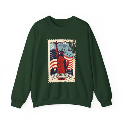 Statue Liberty Postage Stamp Sweatshirt