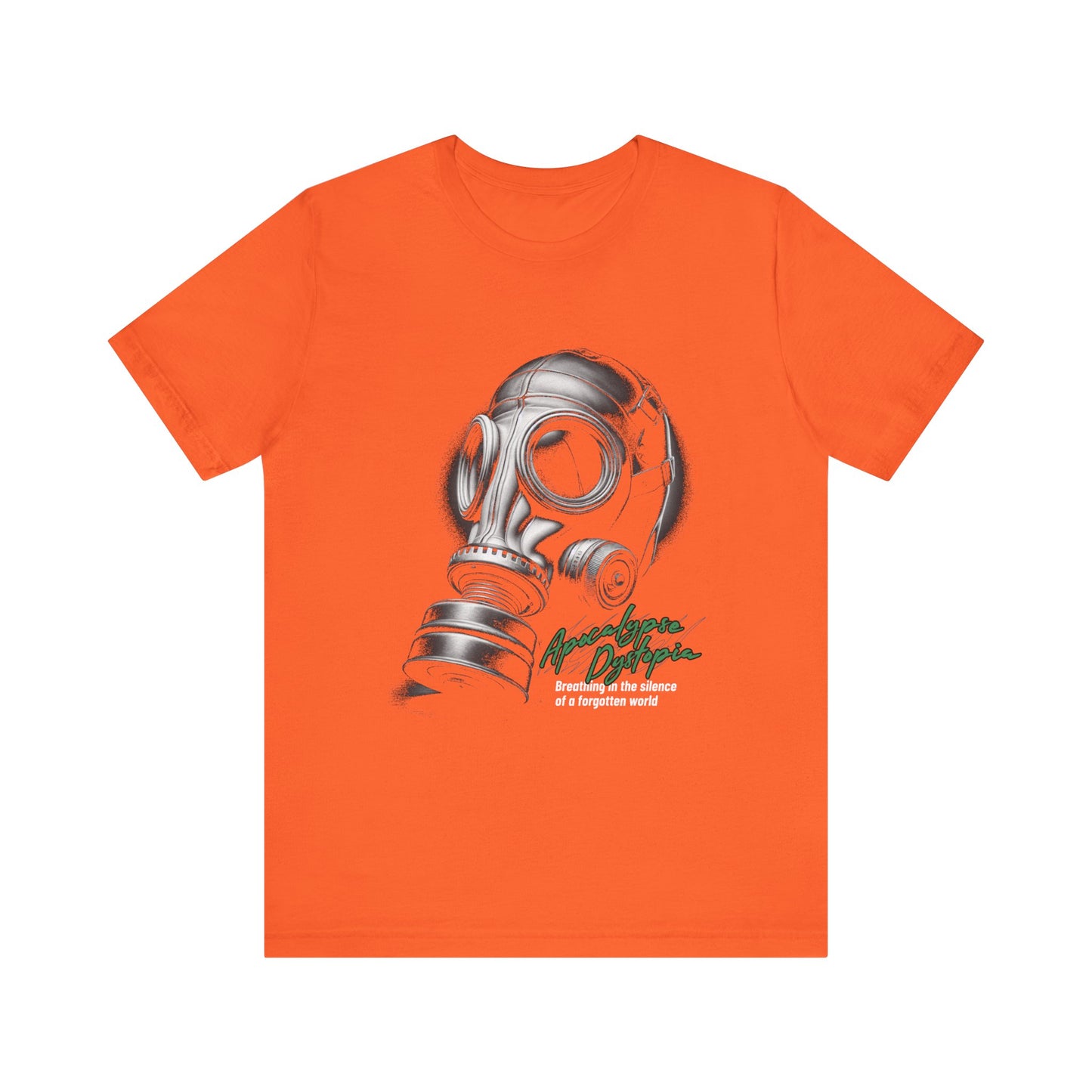 Gas mask breathing in the silence  of a forgotten T-Shirt