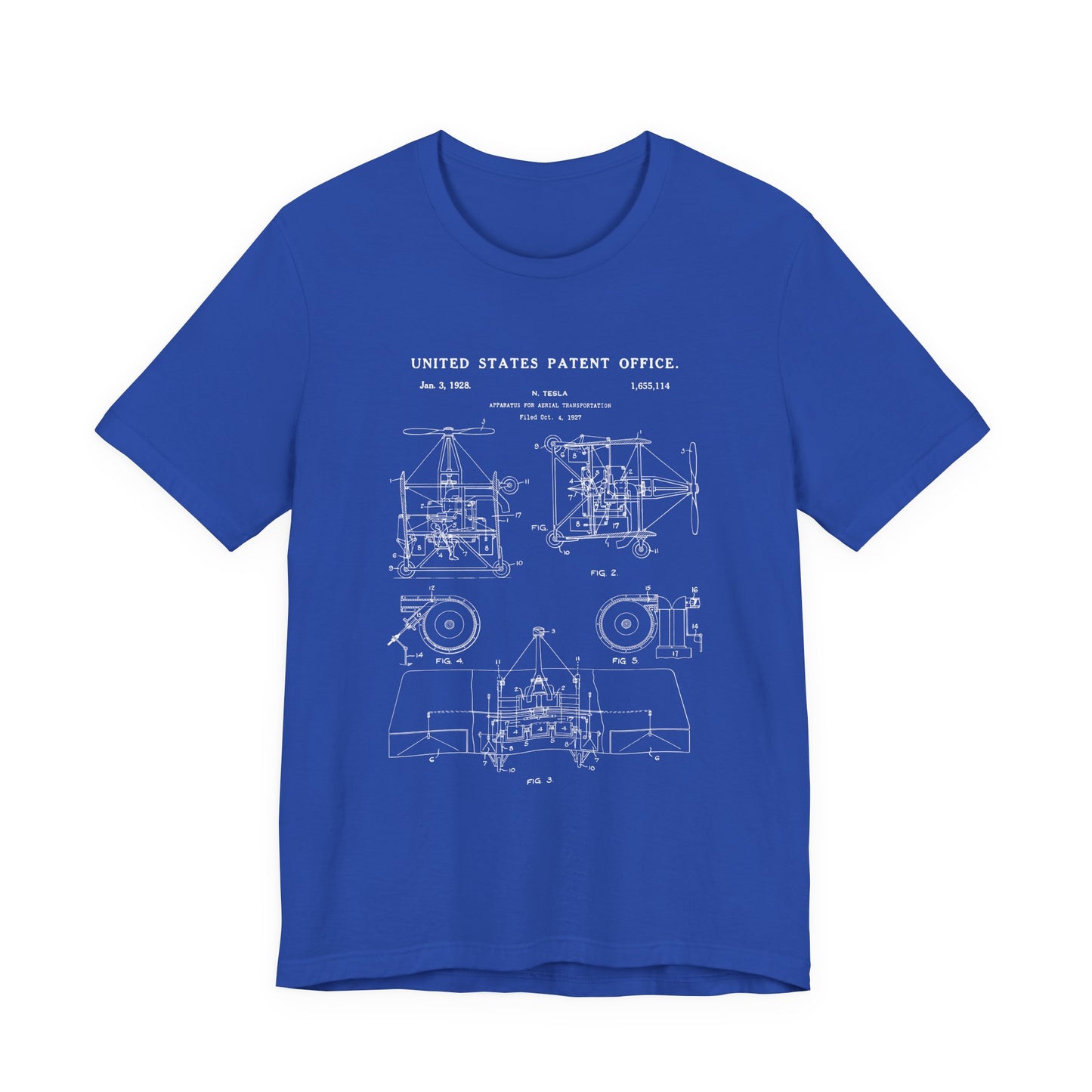 Nikola tesla Patent Aerial Transportation T-Shirt