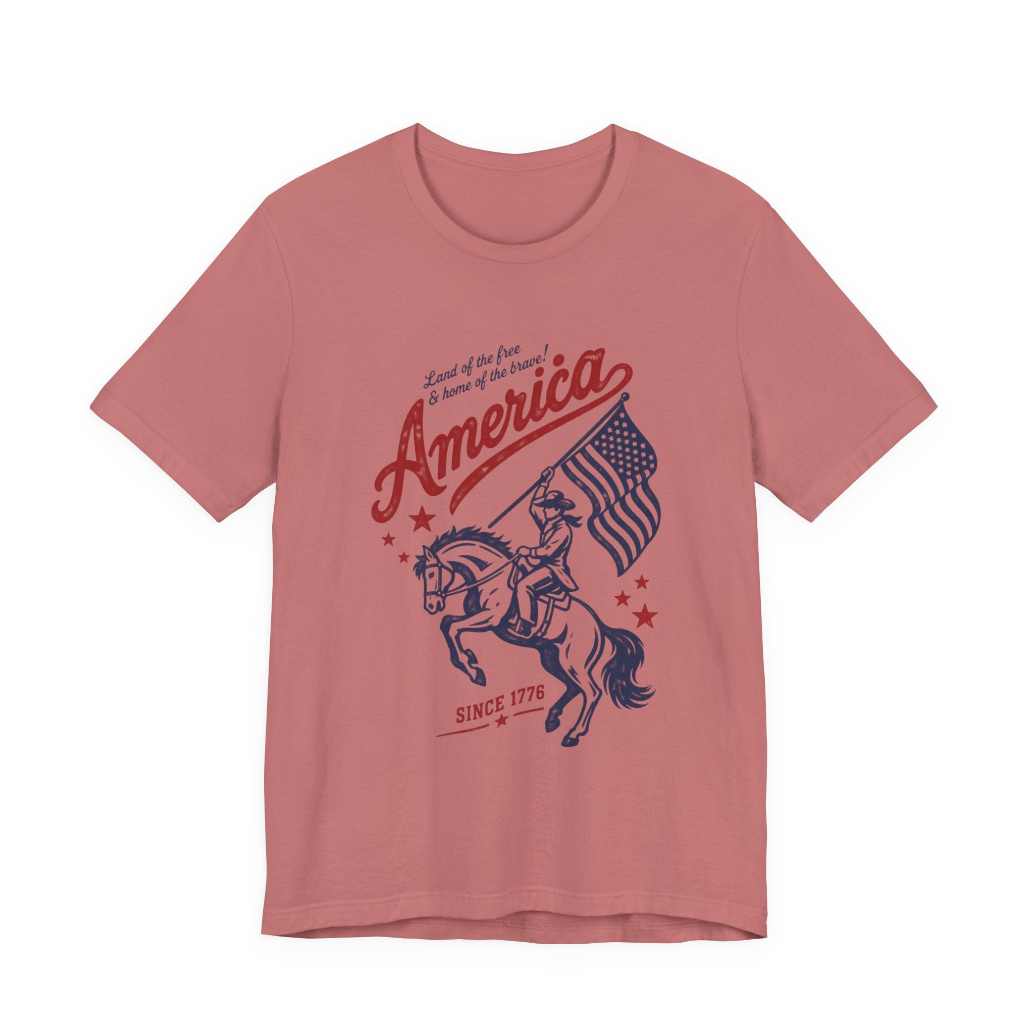 Land Of The Free Bucking Horse Rodeo T-Shirt
