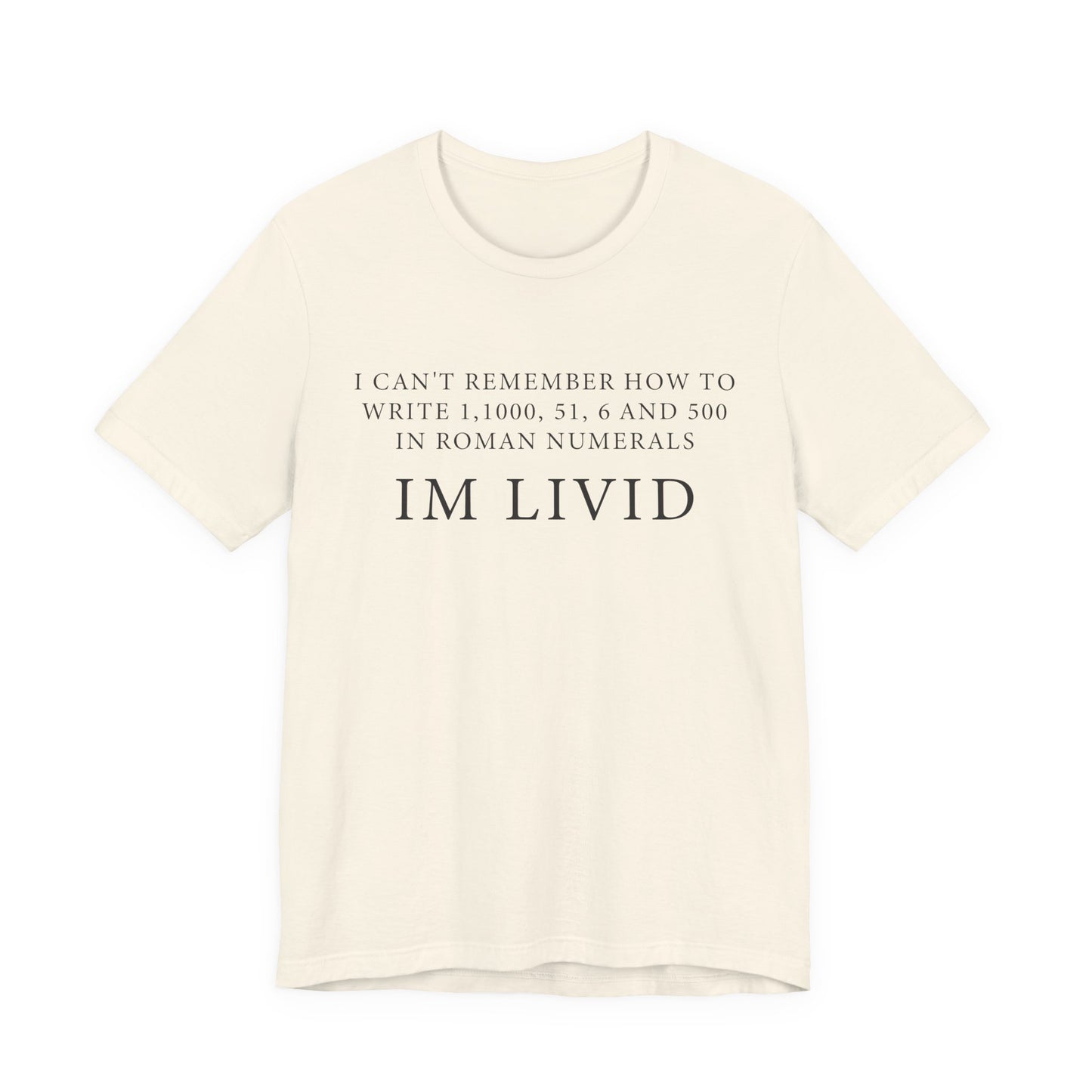 Roman Numerals I’m Livid T-Shirt