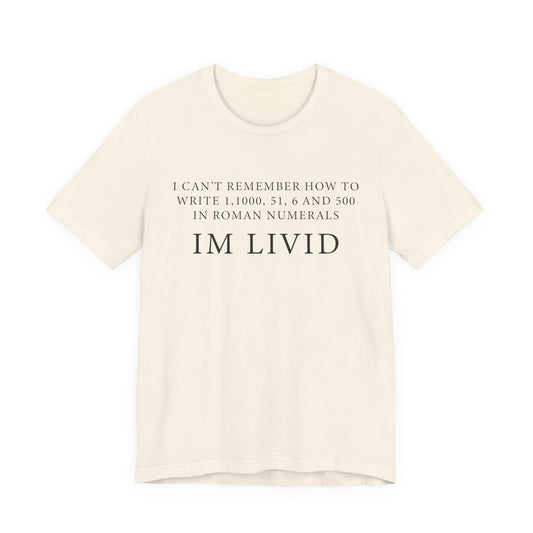 Roman Numerals I’m Livid T-Shirt