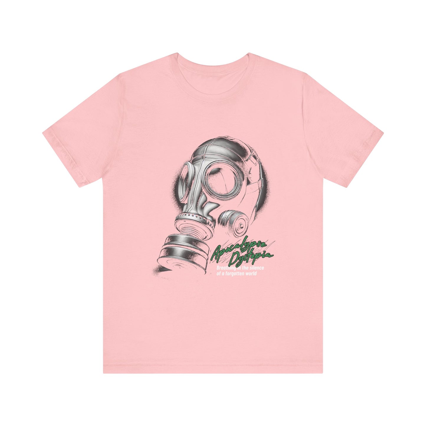 Gas mask breathing in the silence  of a forgotten T-Shirt