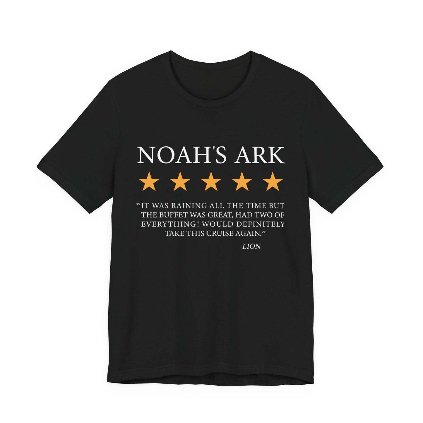 Noah’s Ark Review by a Lion T-Shirt