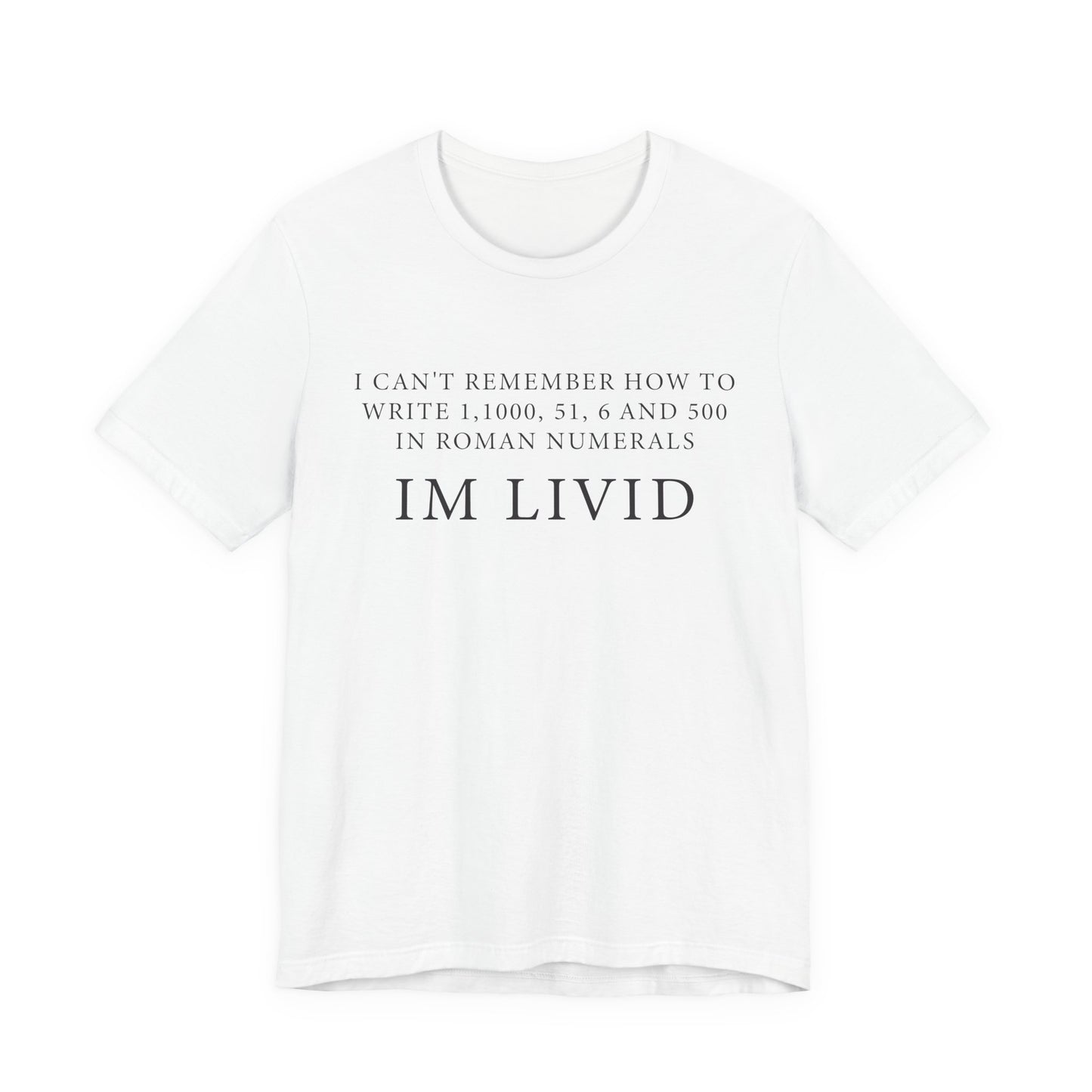 Roman Numerals I’m Livid T-Shirt