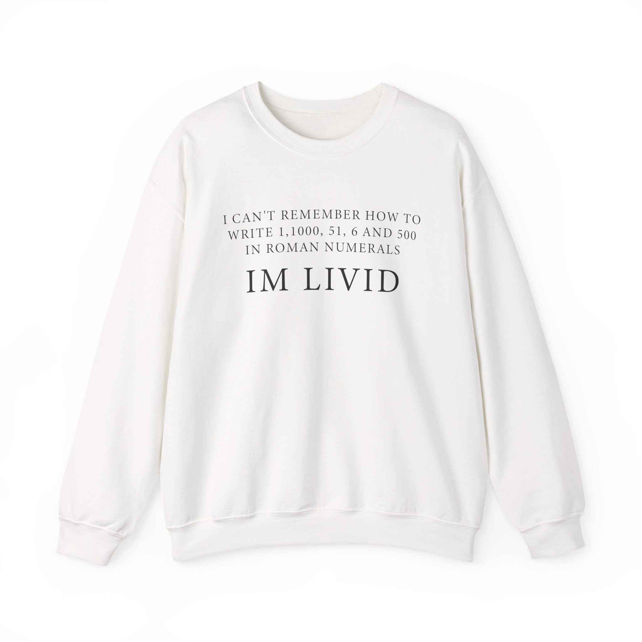 Roman Numerals I’m Livid Sweatshirts