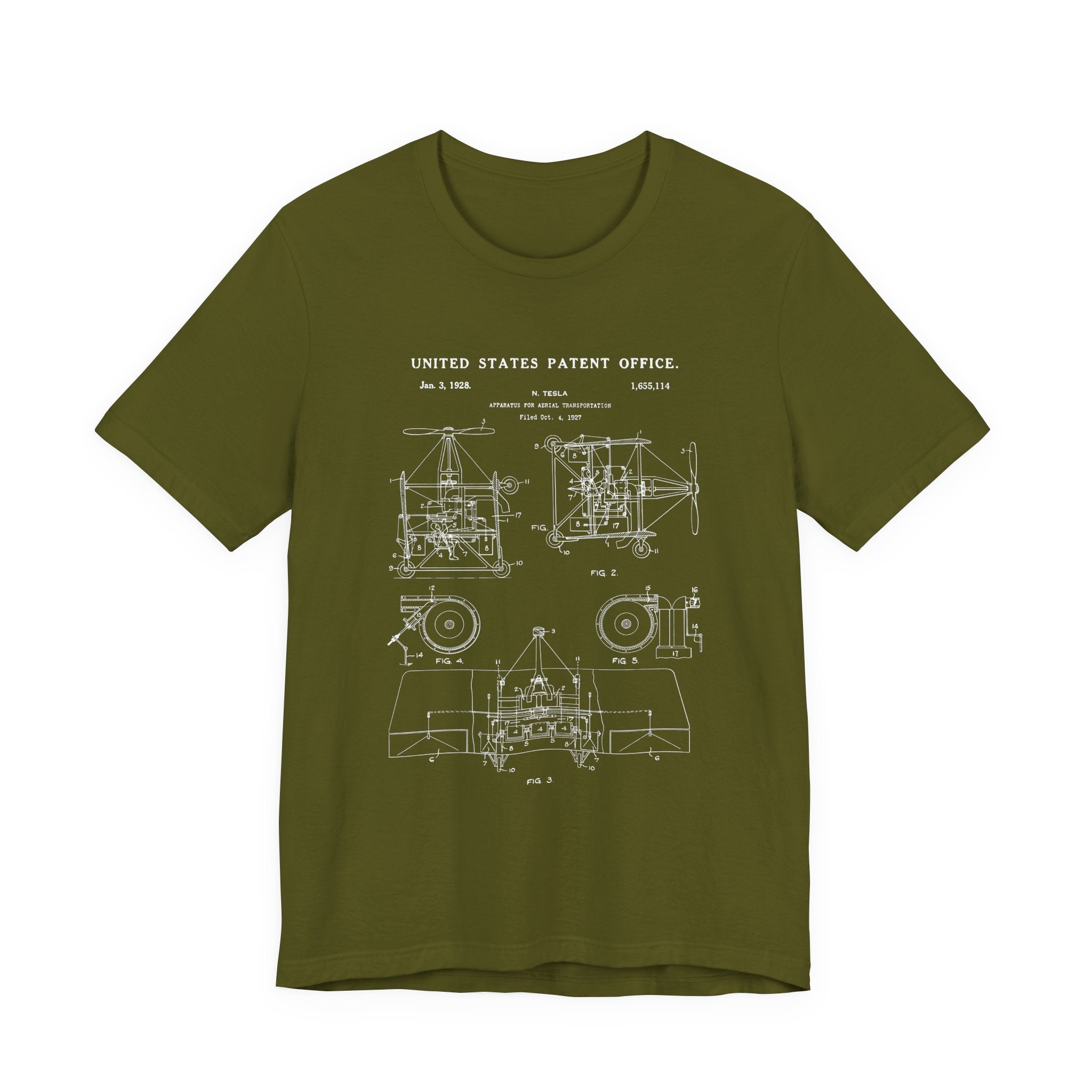 Nikola tesla Patent Aerial Transportation T-Shirt