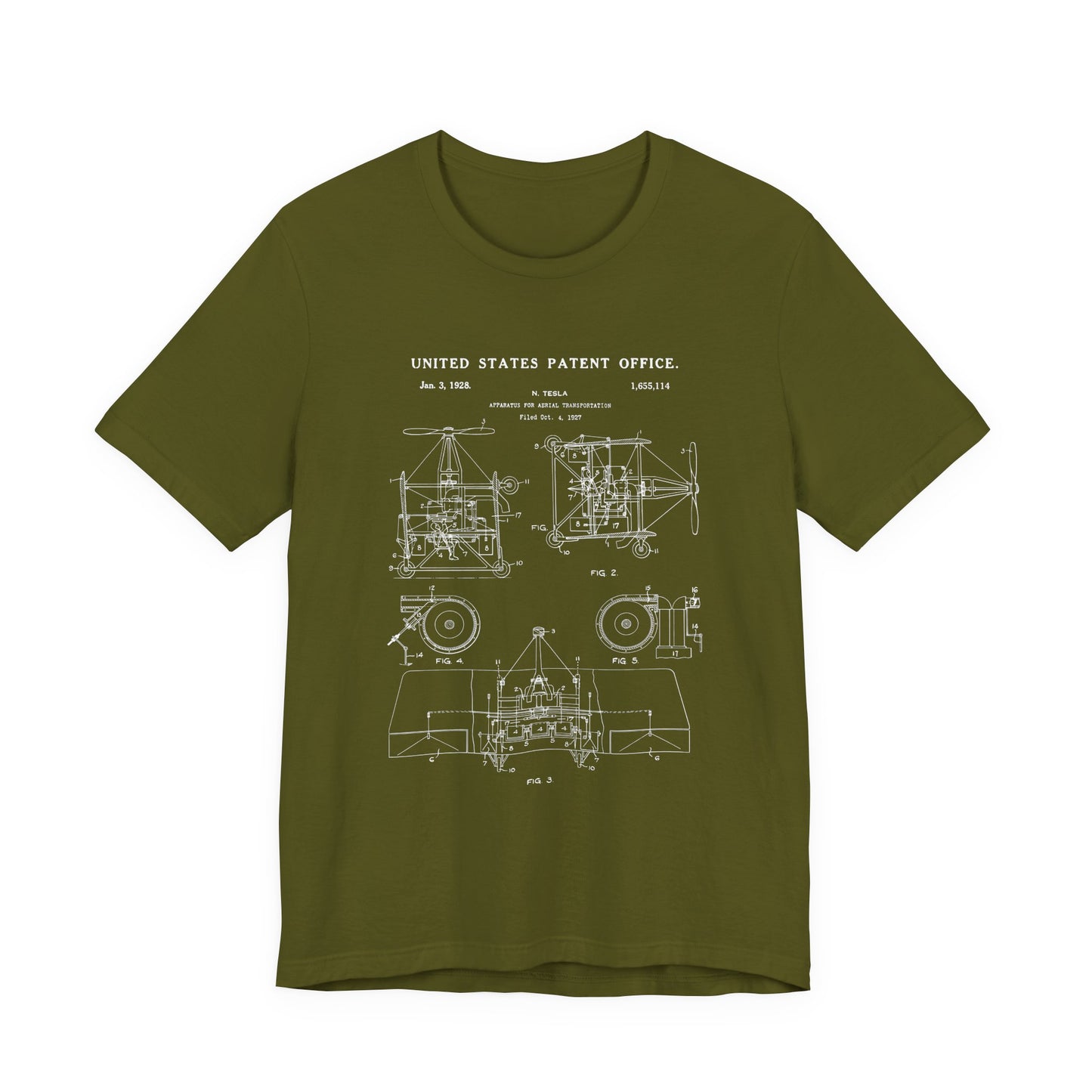 Nikola tesla Patent Aerial Transportation T-Shirt