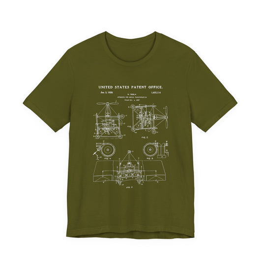 Nikola tesla Patent Aerial Transportation T-Shirt