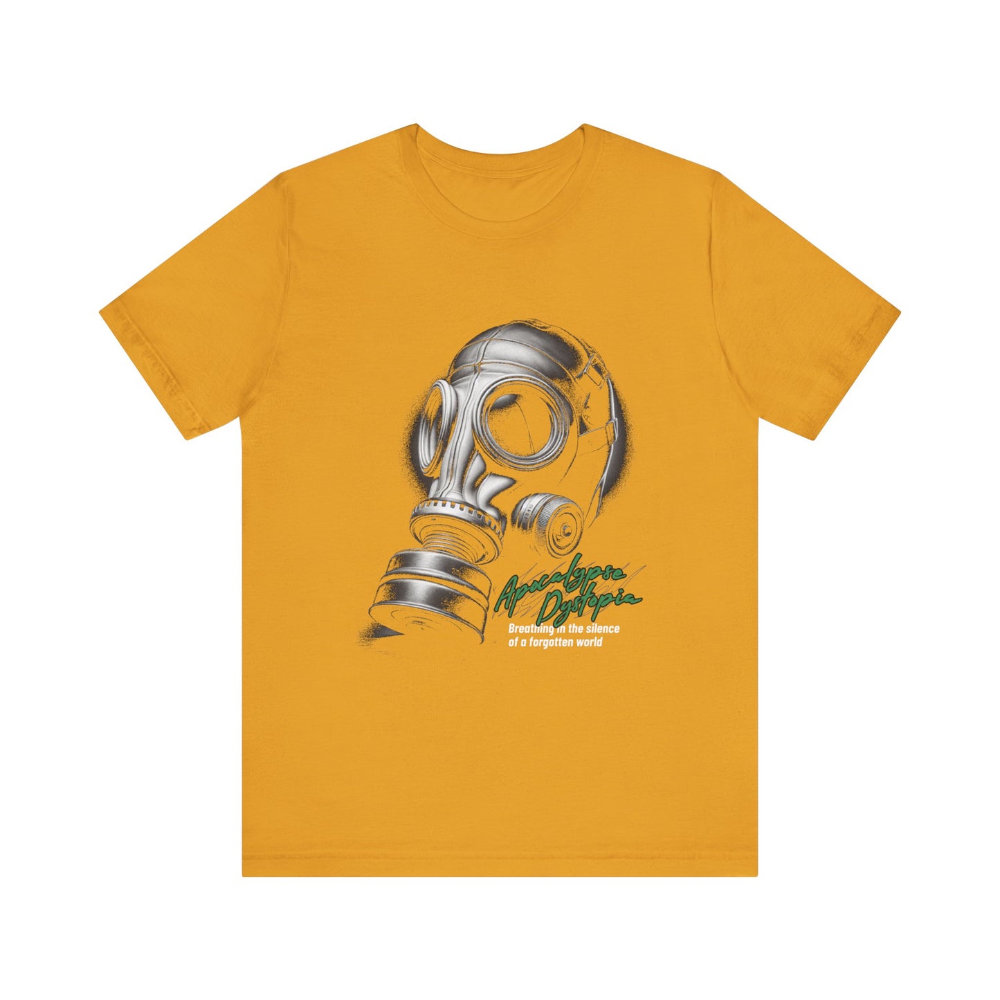 Gas mask breathing in the silence  of a forgotten T-Shirt