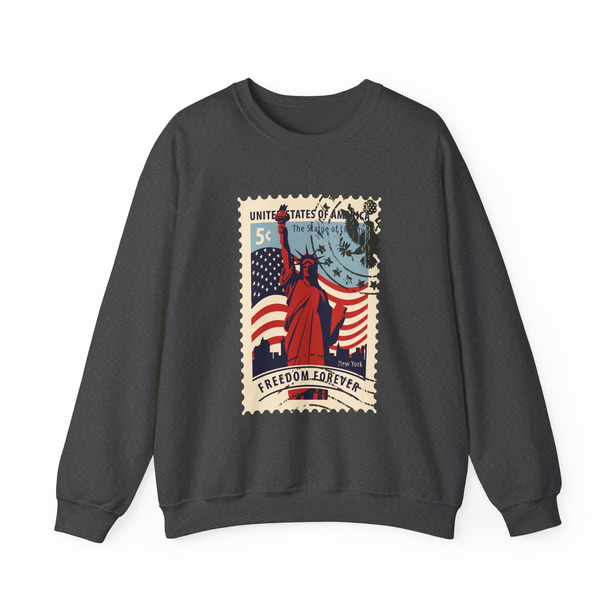 Statue Liberty Postage Stamp Sweatshirt
