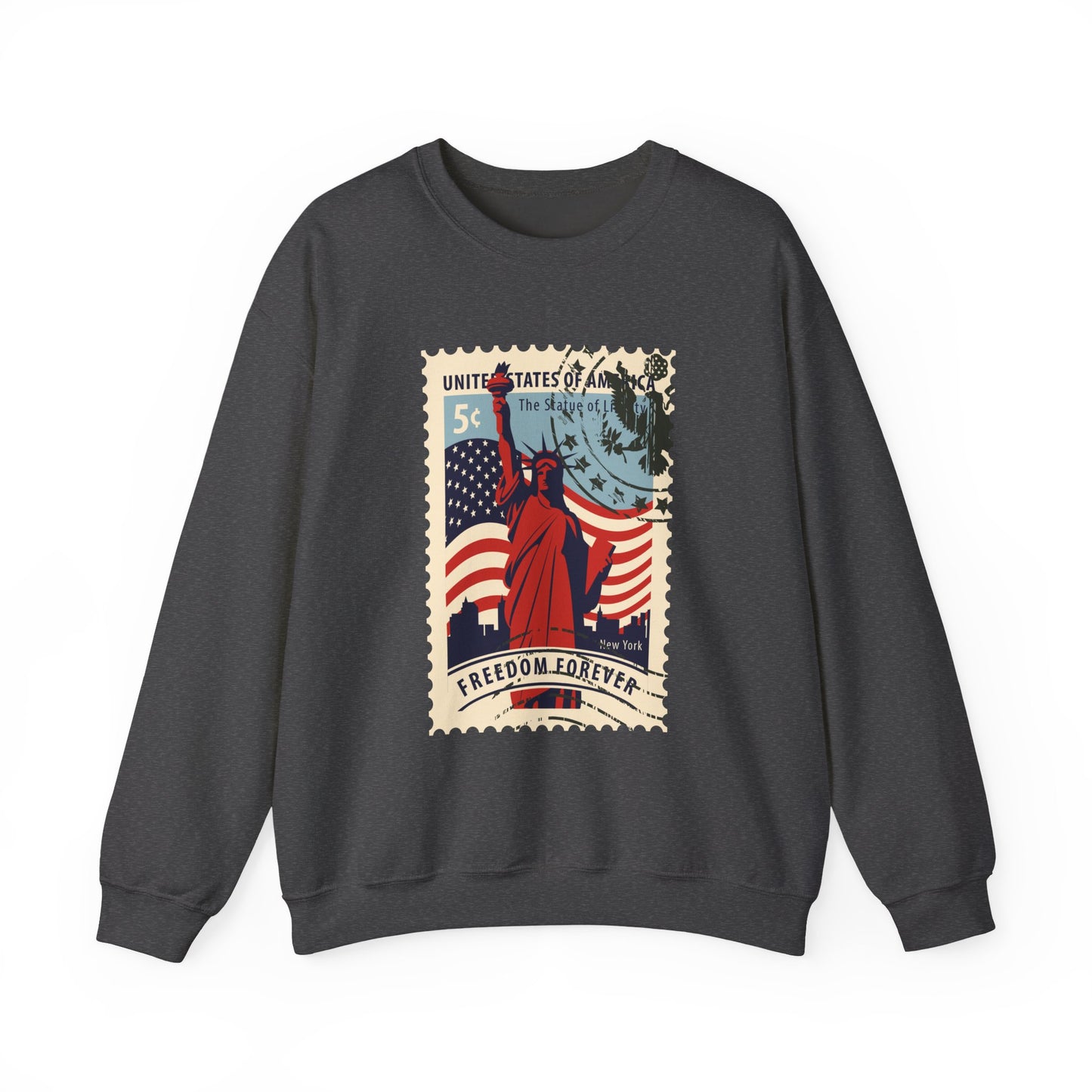 Statue Liberty Postage Stamp Sweatshirt