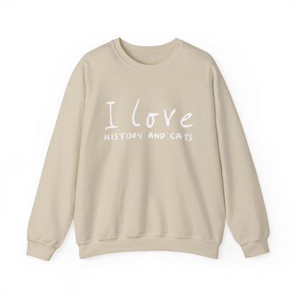 I Love History And Cats Sweatshirts