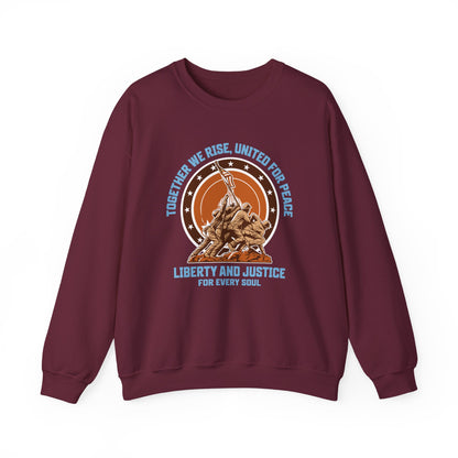 Together We Rise United For Peace Retro American Sweatshirt
